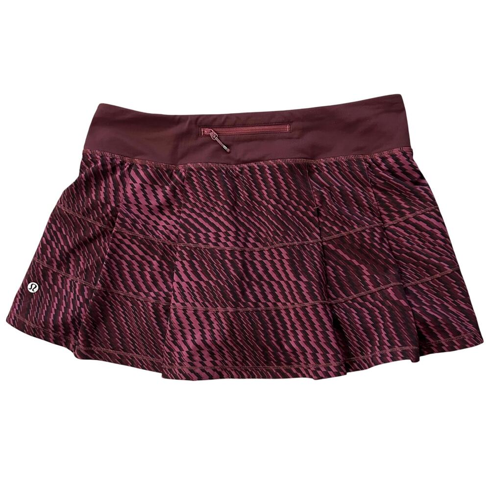 Lululemon Pace Rival Skirt II Shifted Horizon Red Grape Bordeaux Drama Size 8